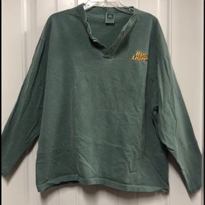 ❄️ Vintage Bud Light Large Long Sleeve Henley